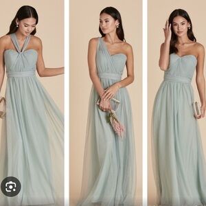 Birdy Grey Green Ruched Convertible Gown